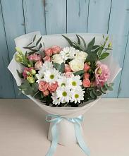 Букет цветов из:  Розы, Лизиантусы и Хризантемы #REPLACE_PRED# Мостовик