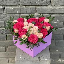Цветочная композиция из Розы в коробке в Мостовик