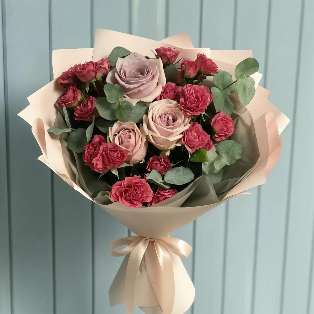 Букет цветов из: Гвоздики и Розы в Мостовик