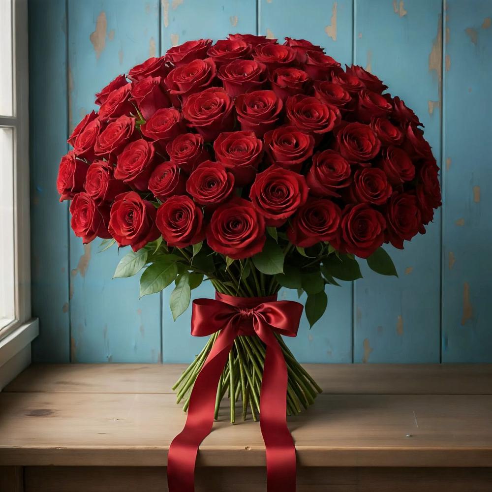 Букет Красные розы Блэк Меджик в Мостовик