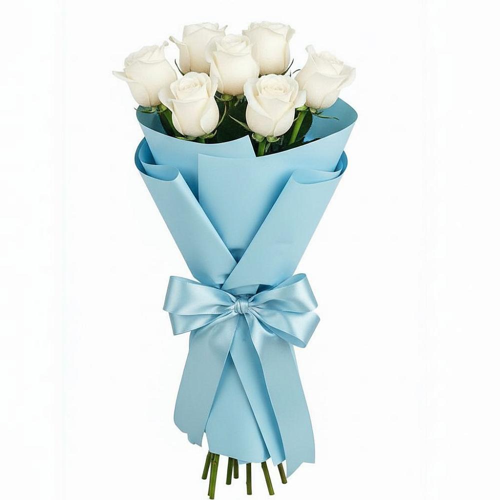 Букет 7 белых роз Проуд в Мостовик