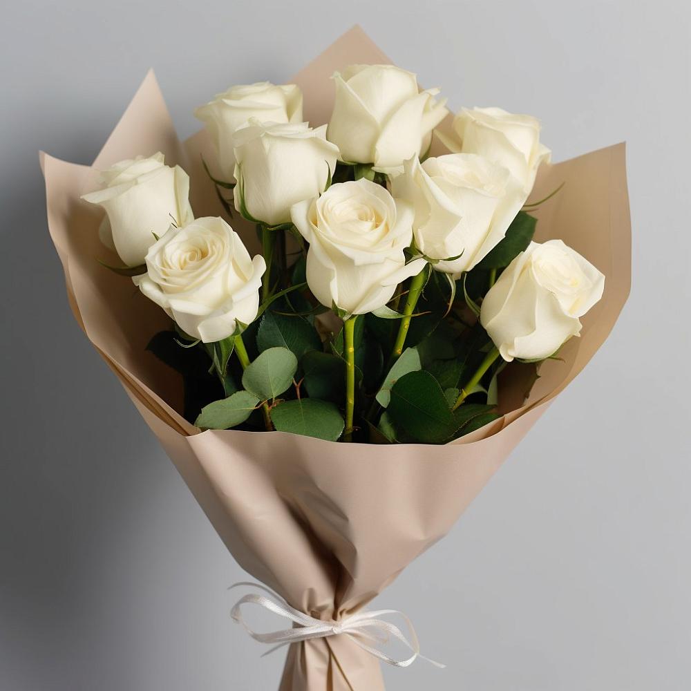 Букет 9 Белых роз Эдлесс Лав в Мостовик