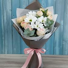 Букет цветов из:  Хризантемы и Розы в Мостовик