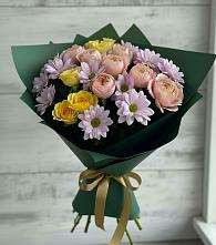 Букет цветов из:  Хризантемы и Розы в Мостовик