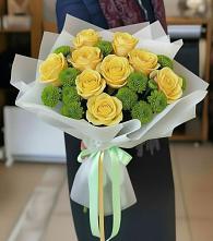 Букет цветов из:  Хризантемы и Розы в Мостовик