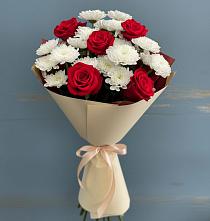 Букет цветов из:  Розы и Хризантемы в Мостовик