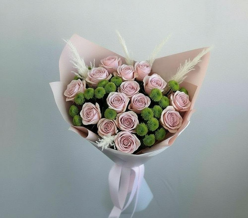 Букет цветов из: Розы и Хризантемы в Мостовик