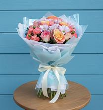 Букет цветов из:  Хризантемы и Розы в Мостовик