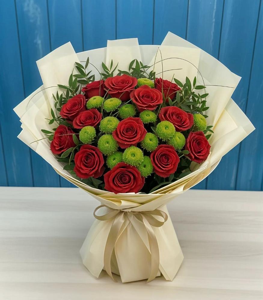 Букет цветов из: Розы и Хризантемы в Мостовик